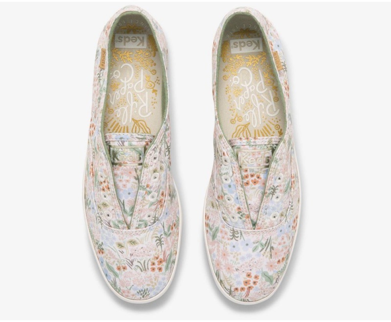 Keds x Rifle Paper Co. Washable Chillax Meadow Slip On Damen Weiß Mehrfarbig | HRF238579